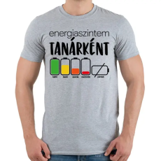 PRINTFASHION Energiaszintem Tanárként - Férfi póló - Sport szürke