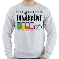 PRINTFASHION Energiaszintem Tanárként - Férfi pulóver - Sport szürke