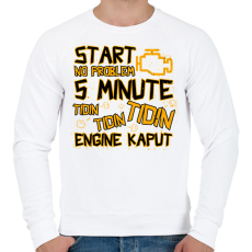 PRINTFASHION Engine kaput - Férfi pulóver - Fehér