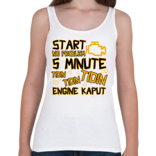 PRINTFASHION Engine kaput - Női atléta - Fehér női trikó