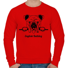PRINTFASHION English Bulldog - Férfi pulóver - Piros