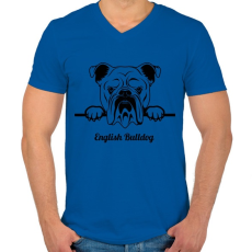 PRINTFASHION English Bulldog - Férfi V-nyakú póló - Királykék