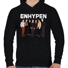 PRINTFASHION ENHYPEN KPOP  - Férfi kapucnis pulóver - Fekete