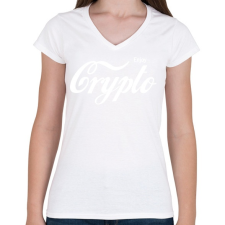 PRINTFASHION Enjoy Crypto - Női V-nyakú póló - Fehér női póló