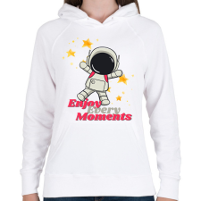 PRINTFASHION Enjoy Every Moments - Női kapucnis pulóver - Fehér női pulóver, kardigán