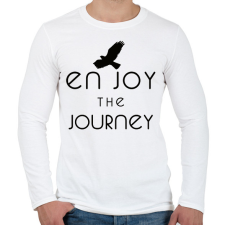 PRINTFASHION ENJOY THE JOURNEY - Férfi hosszú ujjú póló - Fehér férfi póló