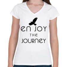 PRINTFASHION ENJOY THE JOURNEY - Női V-nyakú póló - Fehér női póló