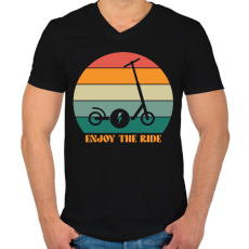 PRINTFASHION Enjoy the ride - Férfi V-nyakú póló - Fekete