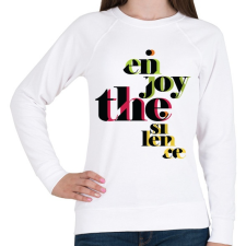 PRINTFASHION enjoy the silence typo - Női pulóver - Fehér női pulóver, kardigán