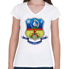 PRINTFASHION Énlaka Unitárius Egyház Címer II. - Női V-nyakú póló - Fehér