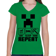 PRINTFASHION Enni, Aludni, Craftolni - Női V-nyakú póló - Zöld női póló