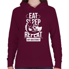 PRINTFASHION Enni, aludni, pecázni - Női kapucnis pulóver - Bordó