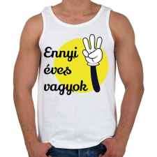 PRINTFASHION Ennyi éves vagyok - Számmal - Férfi atléta - Fehér atléta, trikó