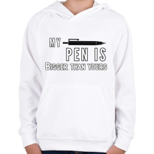 PRINTFASHION Enyém nagyobb... - Gyerek kapucnis pulóver - Fehér gyerek pulóver, kardigán