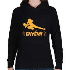 PRINTFASHION Enyém! - Női kapucnis pulóver - Fekete női pulóver, kardigán