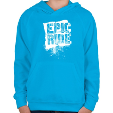 PRINTFASHION Epic Ride - fehér - Gyerek kapucnis pulóver - Azúrkék
