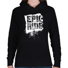 PRINTFASHION Epic Ride - fehér - Női kapucnis pulóver - Fekete női pulóver, kardigán