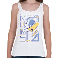 PRINTFASHION Építészmérnök - Női atléta - Fehér női trikó