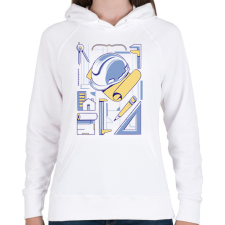 PRINTFASHION Építészmérnök - Női kapucnis pulóver - Fehér női pulóver, kardigán