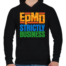 PRINTFASHION epmd - Férfi kapucnis pulóver - Fekete férfi pulóver, kardigán