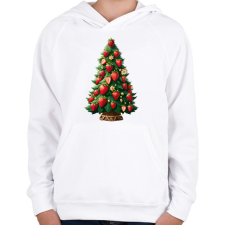 PRINTFASHION Epres karácsonyfa - Gyerek kapucnis pulóver - Fehér gyerek pulóver, kardigán