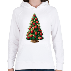 PRINTFASHION Epres karácsonyfa - Női kapucnis pulóver - Fehér