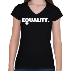 PRINTFASHION Equality - Női V-nyakú póló - Fekete