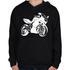 PRINTFASHION er6f-fehér - Gyerek kapucnis pulóver - Fekete