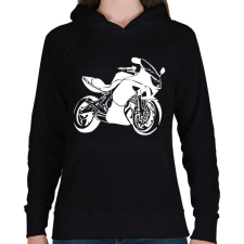 PRINTFASHION er6f-fehér - Női kapucnis pulóver - Fekete női pulóver, kardigán