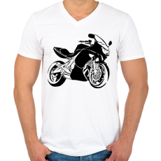 PRINTFASHION er6f - Férfi V-nyakú póló - Fehér