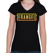 PRINTFASHION Erangel - PUBG Style - Női V-nyakú póló - Fekete női póló