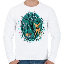 PRINTFASHION Erdei állatok - Férfi pulóver - Fehér férfi pulóver, kardigán