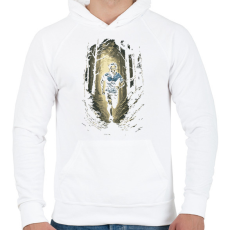 PRINTFASHION Erdei futó - Férfi kapucnis pulóver - Fehér