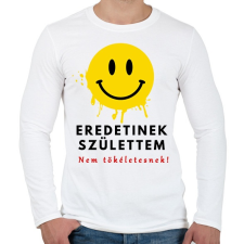 PRINTFASHION eredetinek születtem - Férfi hosszú ujjú póló - Fehér férfi póló