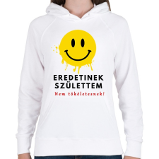 PRINTFASHION eredetinek születtem - Női kapucnis pulóver - Fehér női pulóver, kardigán
