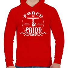 PRINTFASHION Erő és büszkeség - Férfi kapucnis pulóver - Piros férfi pulóver, kardigán