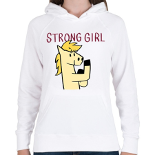 PRINTFASHION Erős csajszi - Női kapucnis pulóver - Fehér női pulóver, kardigán