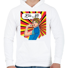 PRINTFASHION Erős nő - Férfi kapucnis pulóver - Fehér férfi pulóver, kardigán