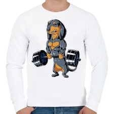 PRINTFASHION Erős tacskó - Férfi pulóver - Fehér férfi pulóver, kardigán