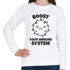 PRINTFASHION ERŐSÍTSD AZ IMMUNRENDSZERED - Női pulóver - Fehér női pulóver, kardigán