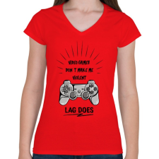 PRINTFASHION Erőszakos játék - Női V-nyakú póló - Piros női póló