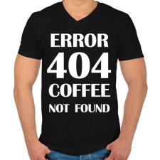 PRINTFASHION Error 404 - Bögre fehér - Férfi V-nyakú póló - Fekete férfi póló