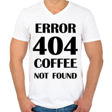 PRINTFASHION Error 404 -Bögre - Férfi V-nyakú póló - Fehér