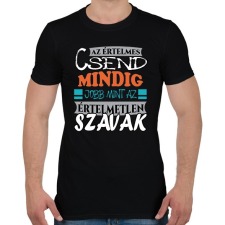 PRINTFASHION Értelmes csend - Férfi póló - Fekete férfi póló