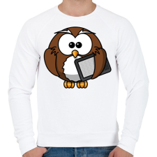 PRINTFASHION Értelmiségi bagoly - Férfi pulóver - Fehér férfi pulóver, kardigán