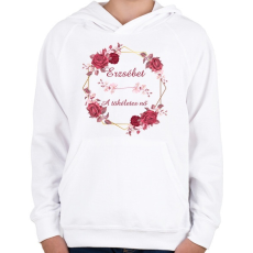 PRINTFASHION Erzsébet - Gyerek kapucnis pulóver - Fehér