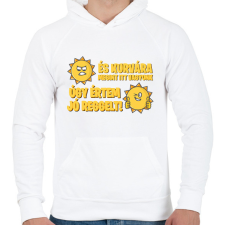 PRINTFASHION És kurvára megint itt vagyunk - Férfi kapucnis pulóver - Fehér férfi pulóver, kardigán