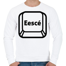 PRINTFASHION "Esc" billentyű - Férfi pulóver - Fehér férfi pulóver, kardigán