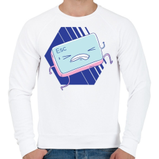 PRINTFASHION ESC gomb - Férfi pulóver - Fehér