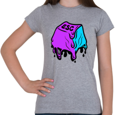 PRINTFASHION ESC olvadás - graffiti - Női póló - Sport szürke